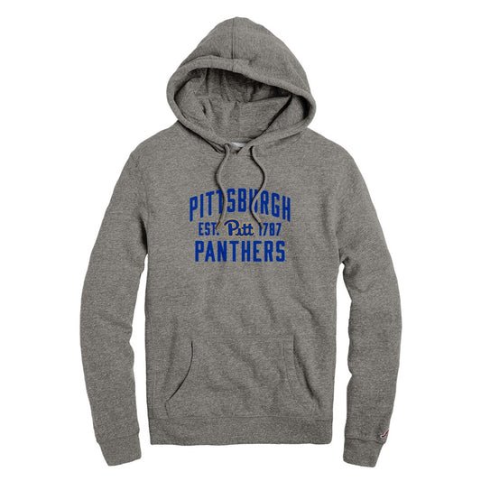 Men's League Collegiate Wear  Heather Gray Pitt Panthers  Heritage Tri-Blend Pullover Hoodie