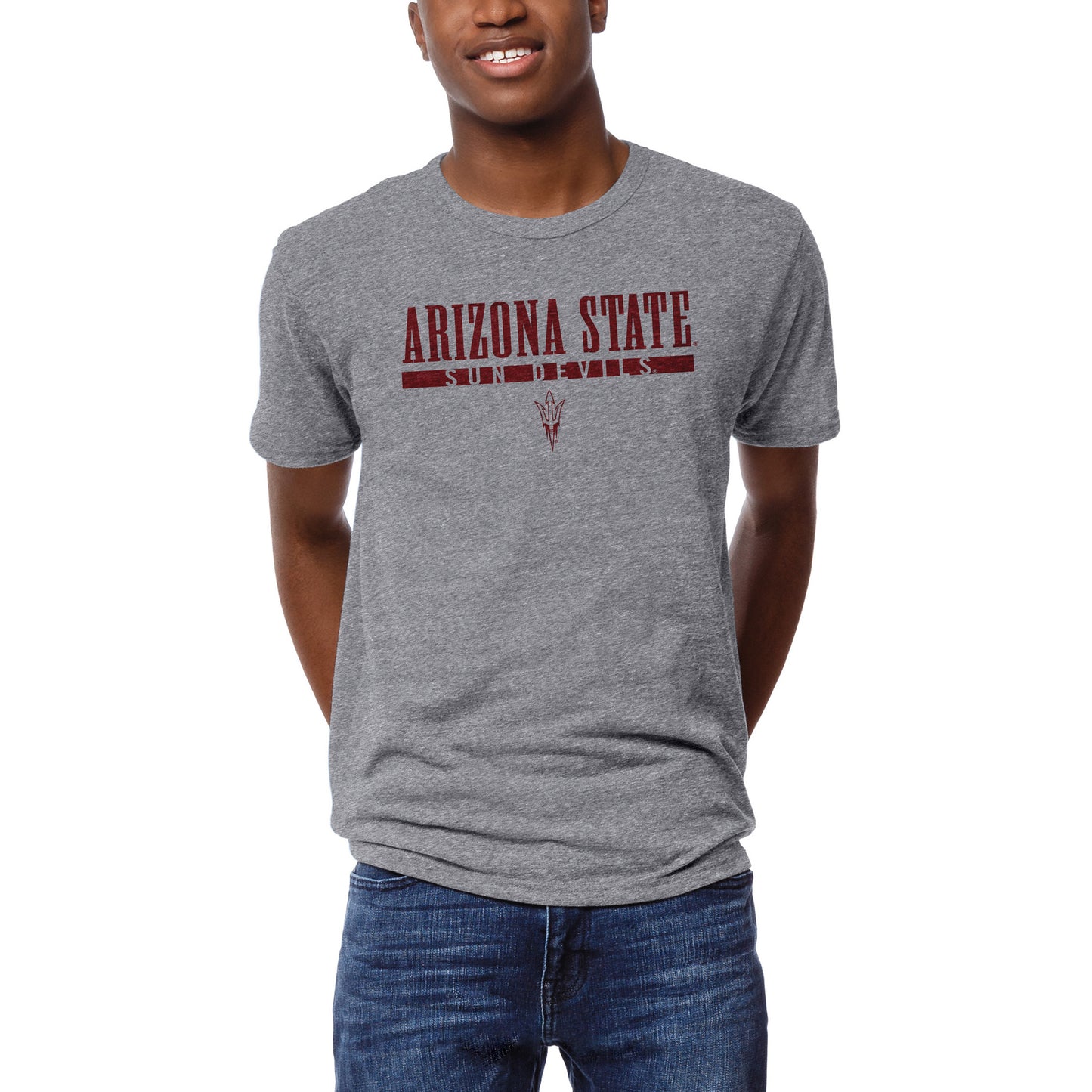 Men's League Collegiate Wear  Heather Gray Arizona State Sun Devils  Victory Falls Tri-Blend T-Shirt