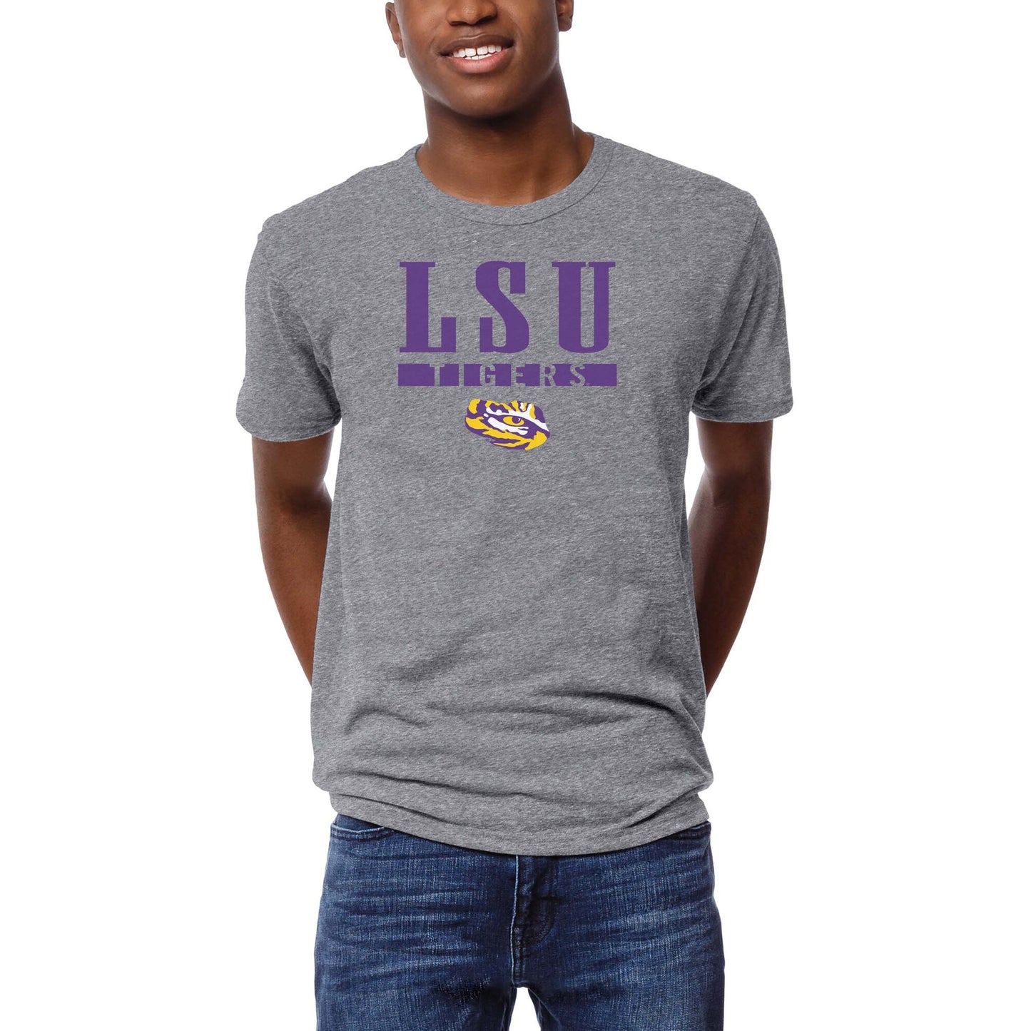 Men's League Collegiate Wear  Heather Gray LSU Tigers  Victory Falls Tri-Blend T-Shirt