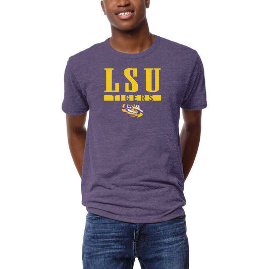 Men's League Collegiate Wear  Heather Purple LSU Tigers  Victory Falls Tri-Blend T-Shirt