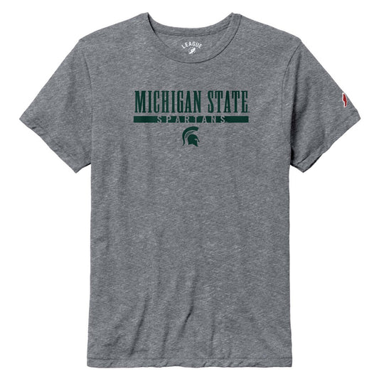 Men's League Collegiate Wear  Heather Gray Michigan State Spartans  Victory Falls Tri-Blend T-Shirt