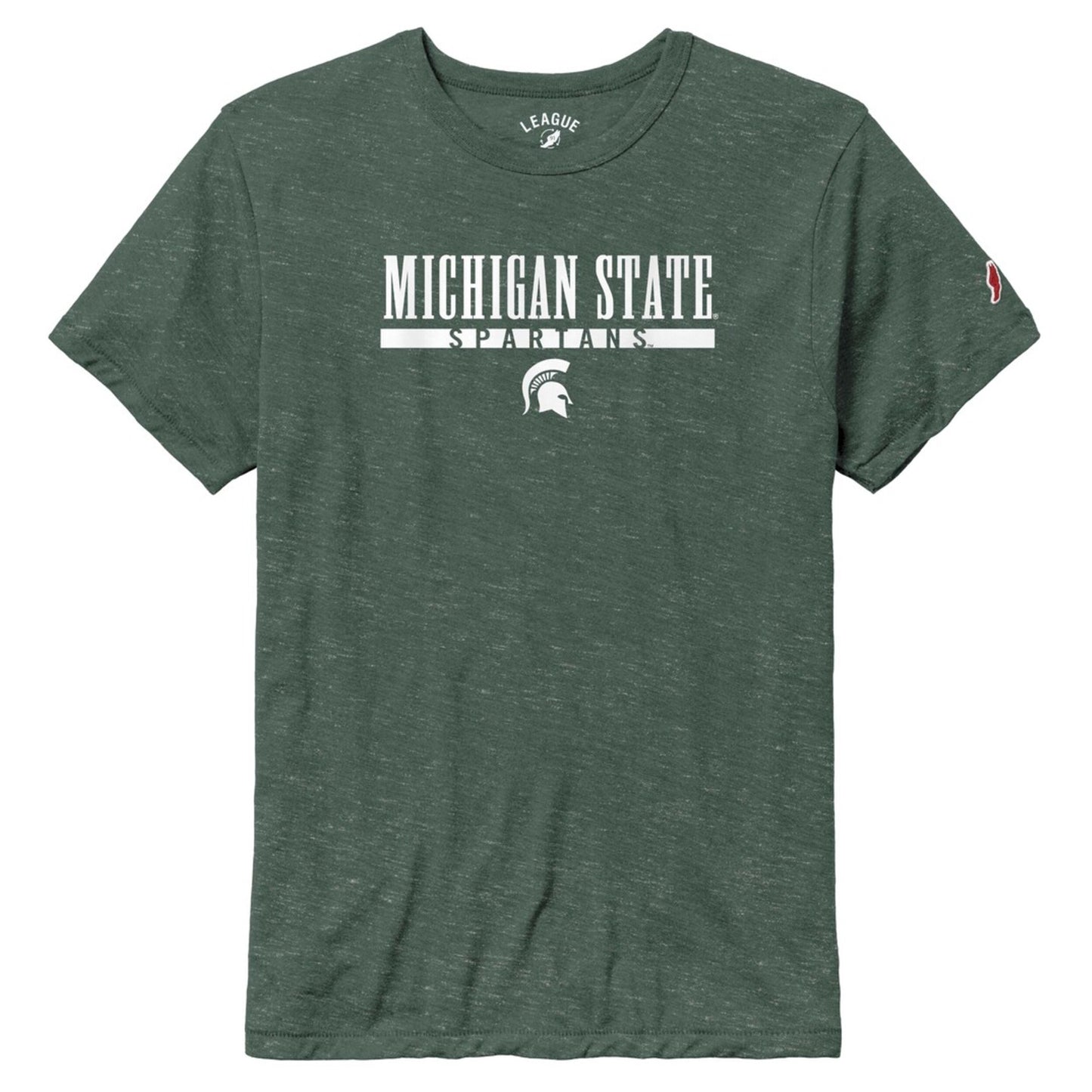 Men's League Collegiate Wear  Heather Green Michigan State Spartans  Victory Falls Tri-Blend T-Shirt