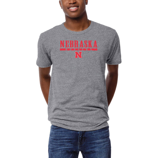 Men's League Collegiate Wear  Heather Gray Nebraska Huskers  Victory Falls Tri-Blend T-Shirt