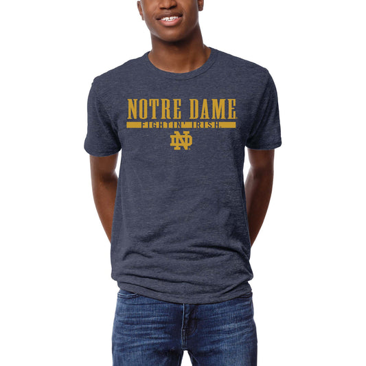 Men's League Collegiate Wear  Heather Navy Notre Dame Fighting Irish  Victory Falls Tri-Blend T-Shirt