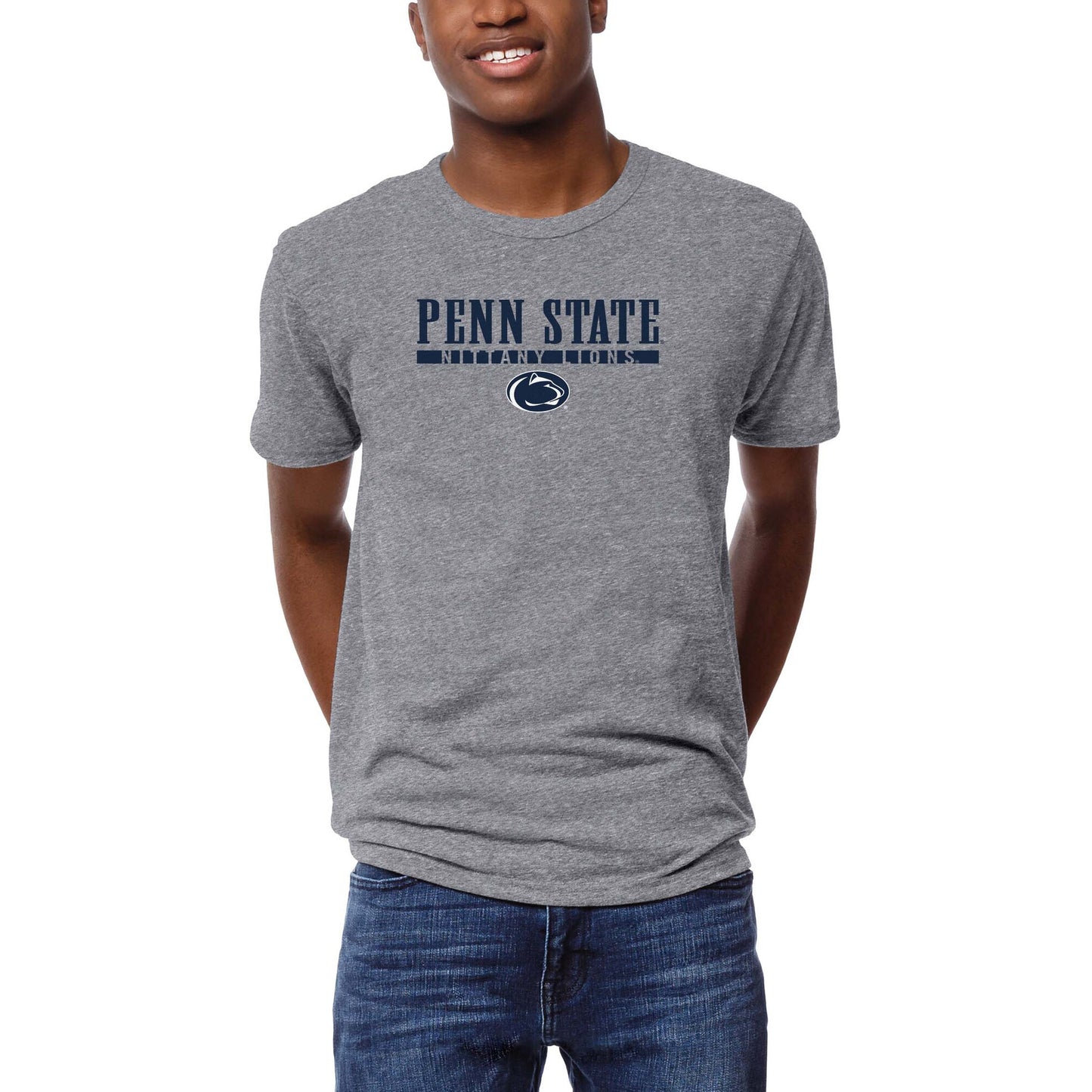 Men's League Collegiate Wear  Heather Gray Penn State Nittany Lions  Victory Falls Tri-Blend T-Shirt