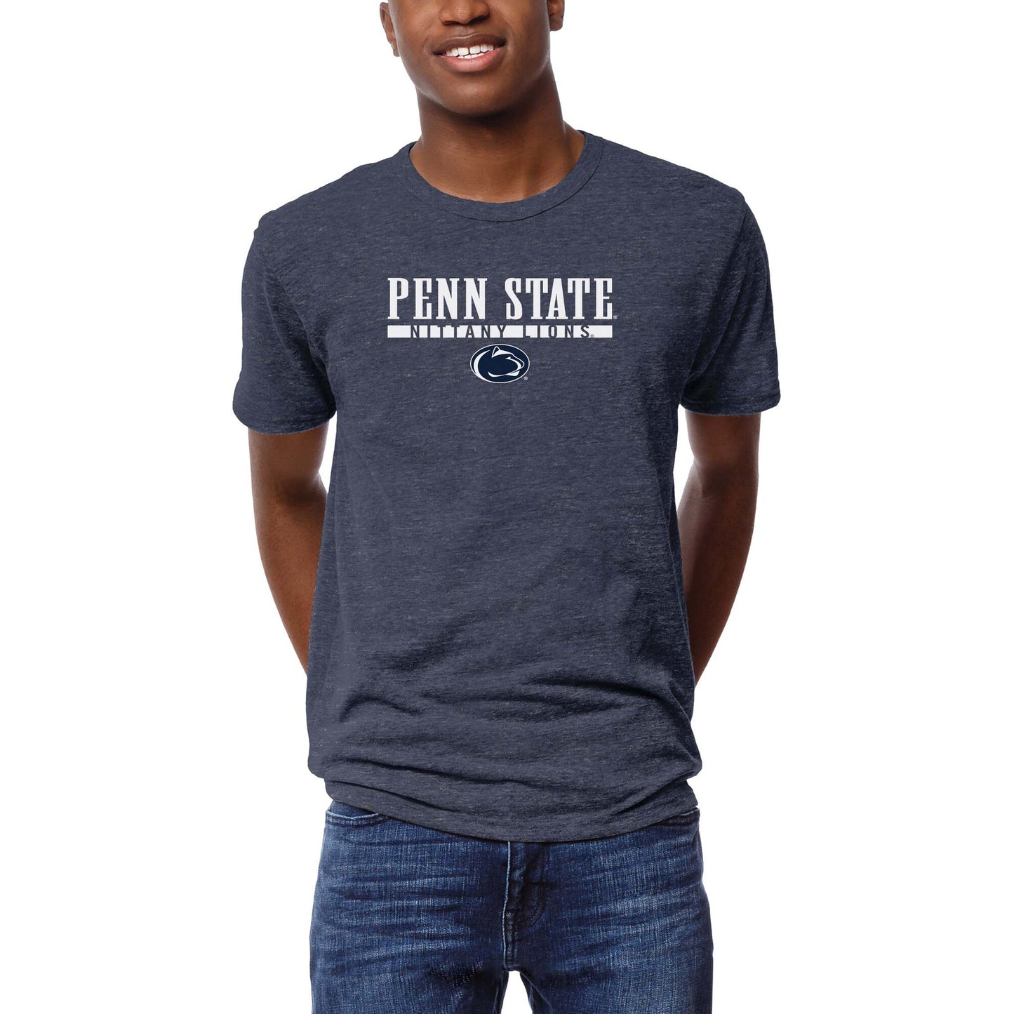 Men's League Collegiate Wear  Heather Navy Penn State Nittany Lions  Victory Falls Tri-Blend T-Shirt