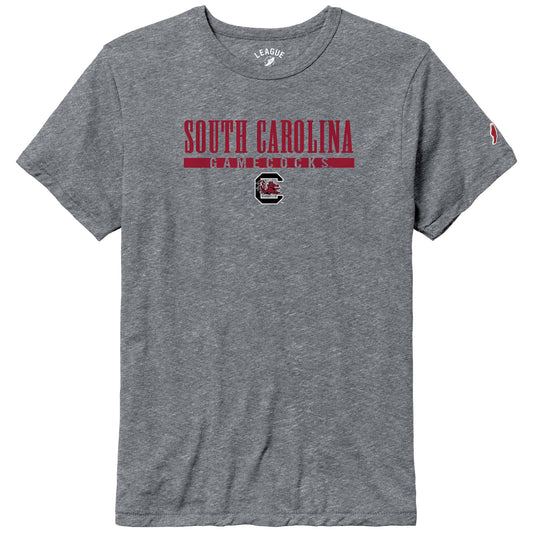 Men's League Collegiate Wear  Heather Gray South Carolina Gamecocks  Victory Falls Tri-Blend T-Shirt