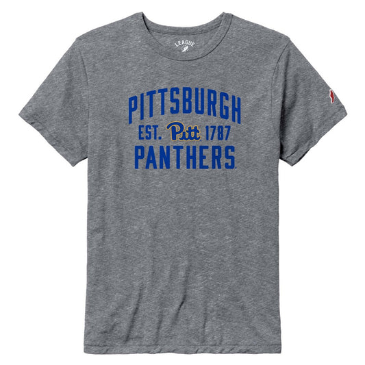 Men's League Collegiate Wear  Heather Gray Pitt Panthers  Arch Victory Falls Tri-Blend T-Shirt