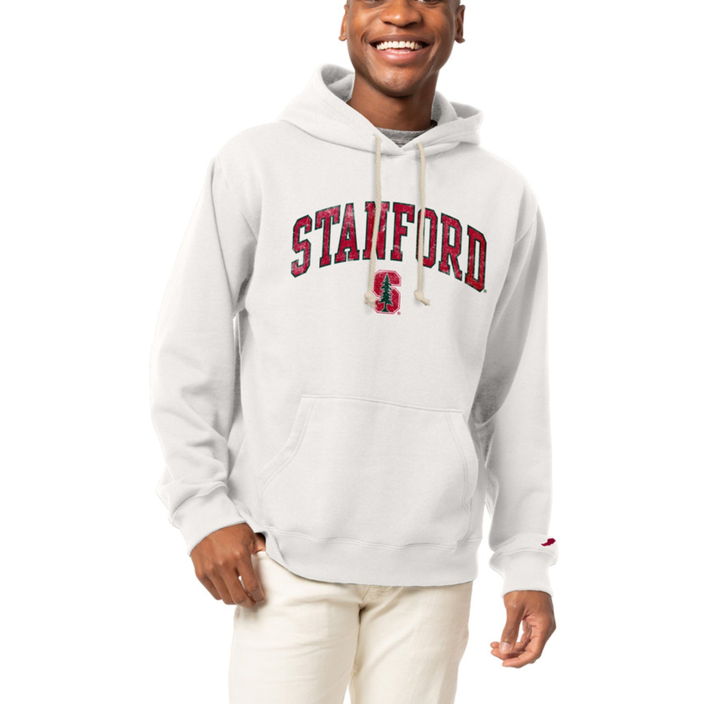 Men's League Collegiate Wear  White Stanford Cardinal  Essential Fleece Pullover Hoodie