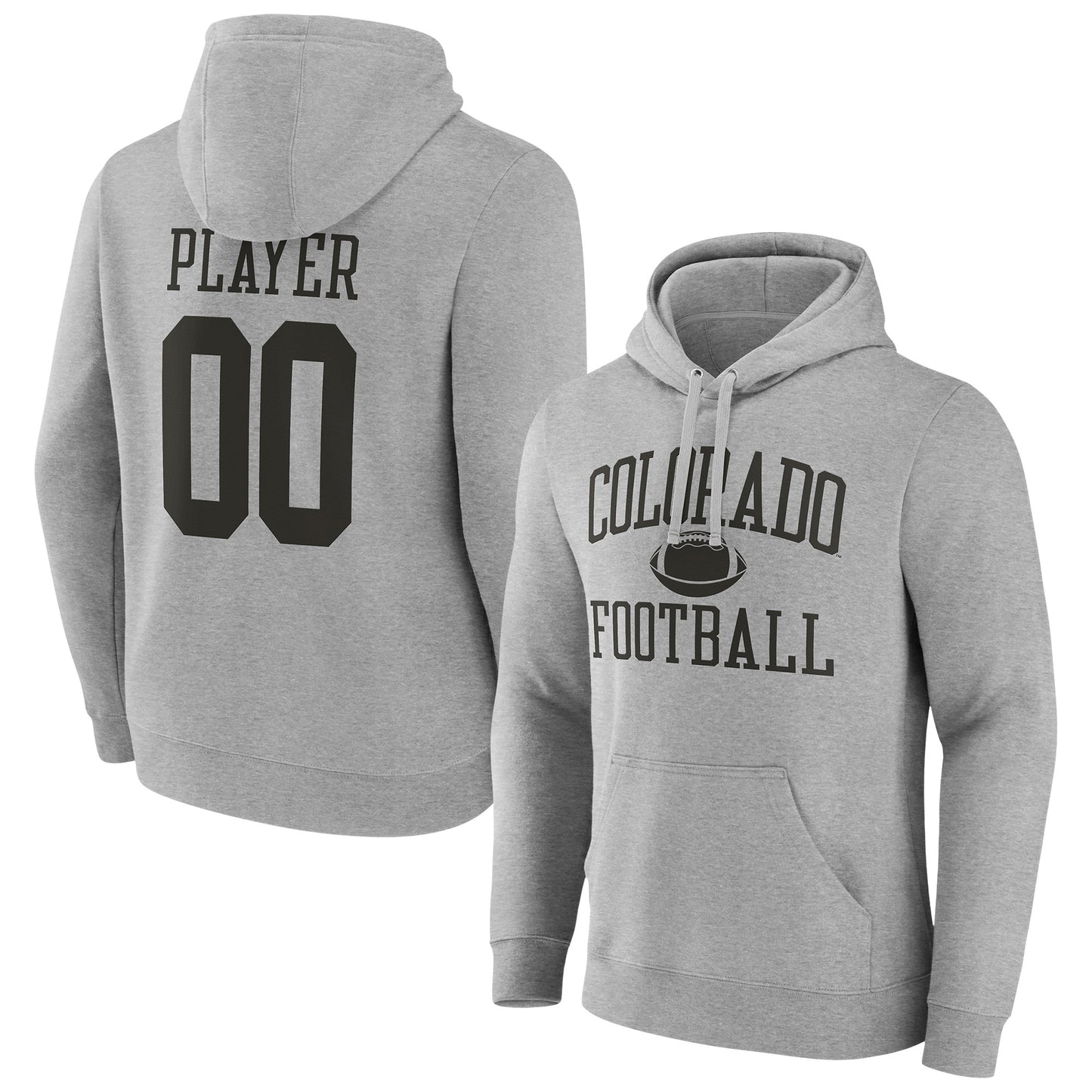 Men's  Gray Colorado Buffaloes Football Pick-A-Player NIL Gameday Tradition Pullover Hoodie