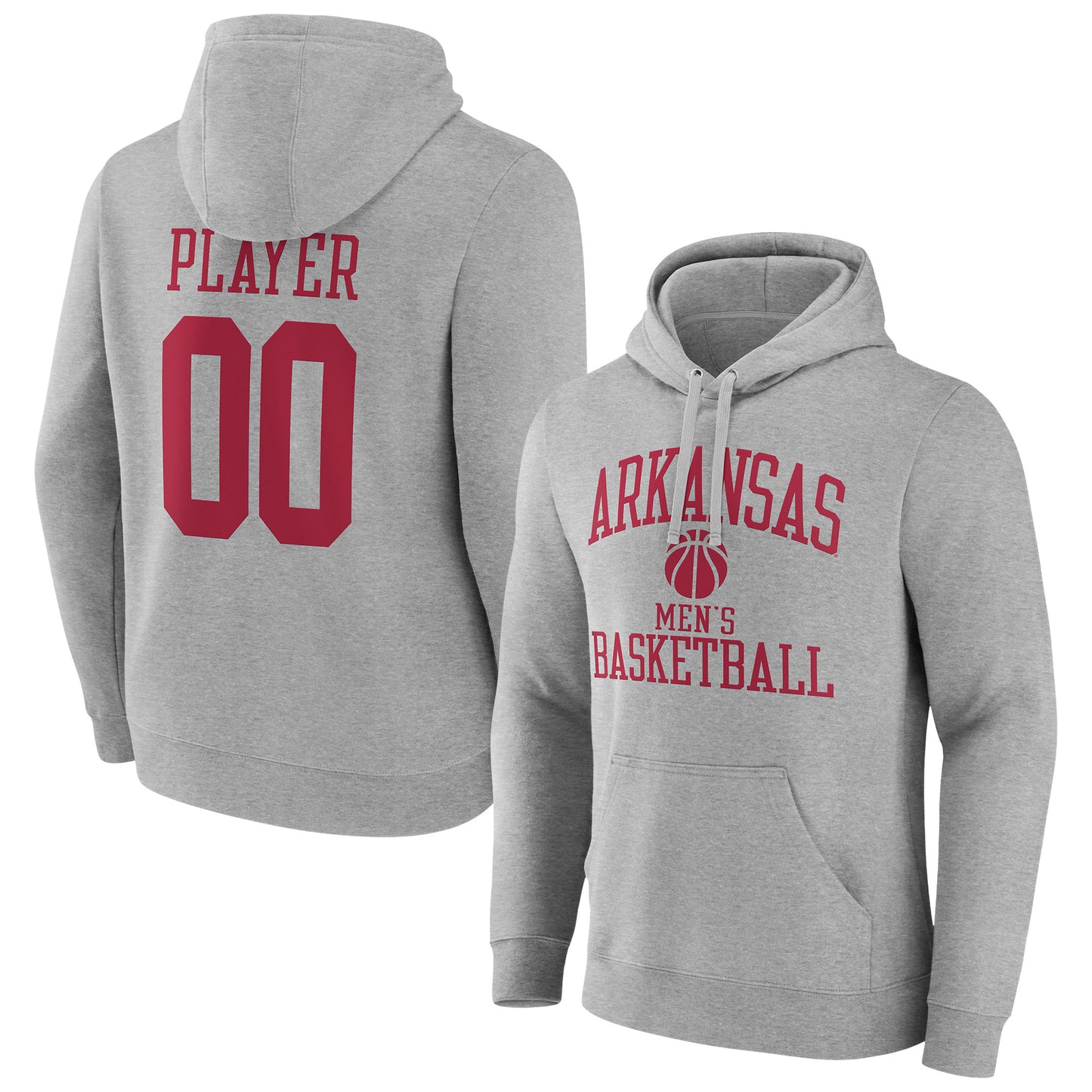 Men's  Gray Arkansas Razorbacks Men's Basketball Pick-A-Player NIL Gameday Tradition Pullover Hoodie