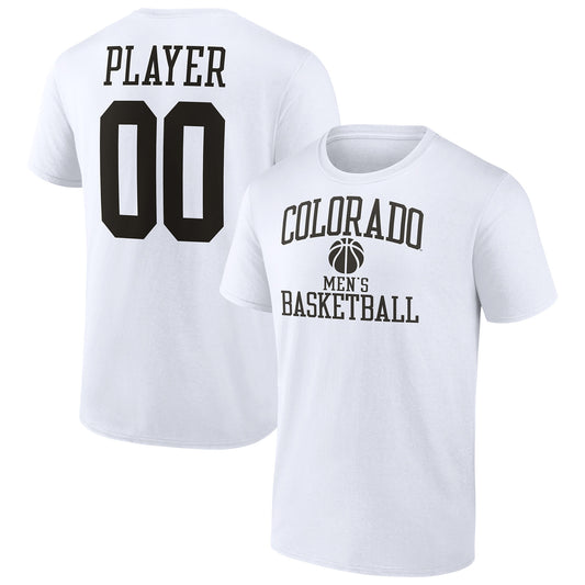 Men's  White Colorado Buffaloes Men's Basketball Pick-A-Player NIL Gameday Tradition T-Shirt