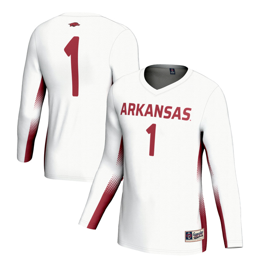 Unisex GameDay Greats #1 White Arkansas Razorbacks Lightweight Volleyball Jersey