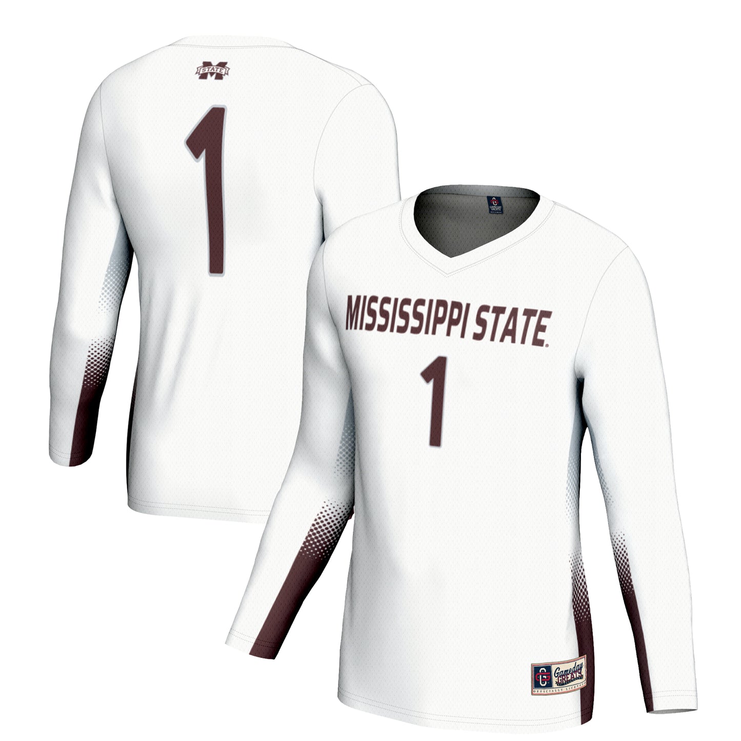 Unisex GameDay Greats #1 White Mississippi State Bulldogs Lightweight Volleyball Jersey