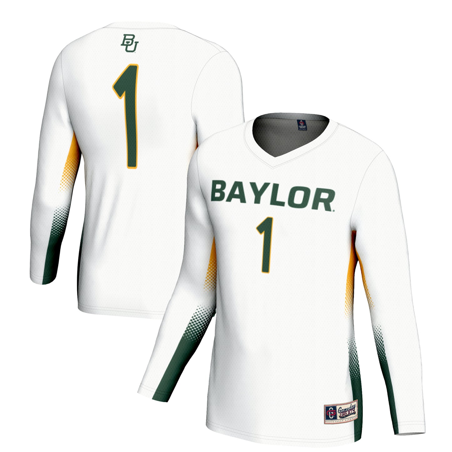 Unisex GameDay Greats #1 White Baylor Bears Lightweight Volleyball Jersey