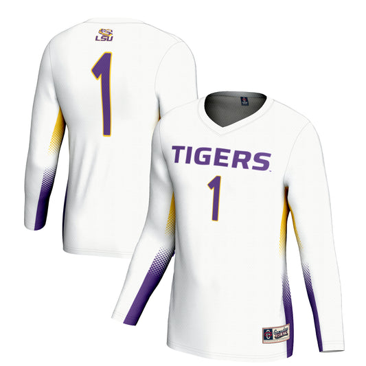 Unisex GameDay Greats #1 White LSU Tigers Lightweight Volleyball Jersey