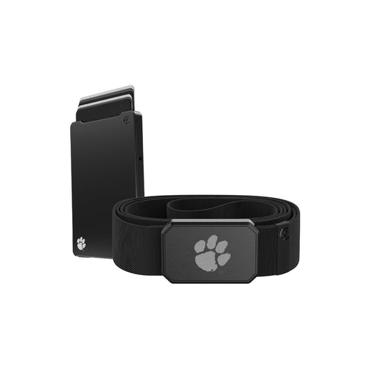 Groove Life Black Clemson Tigers Money Clip & Belt Bundle