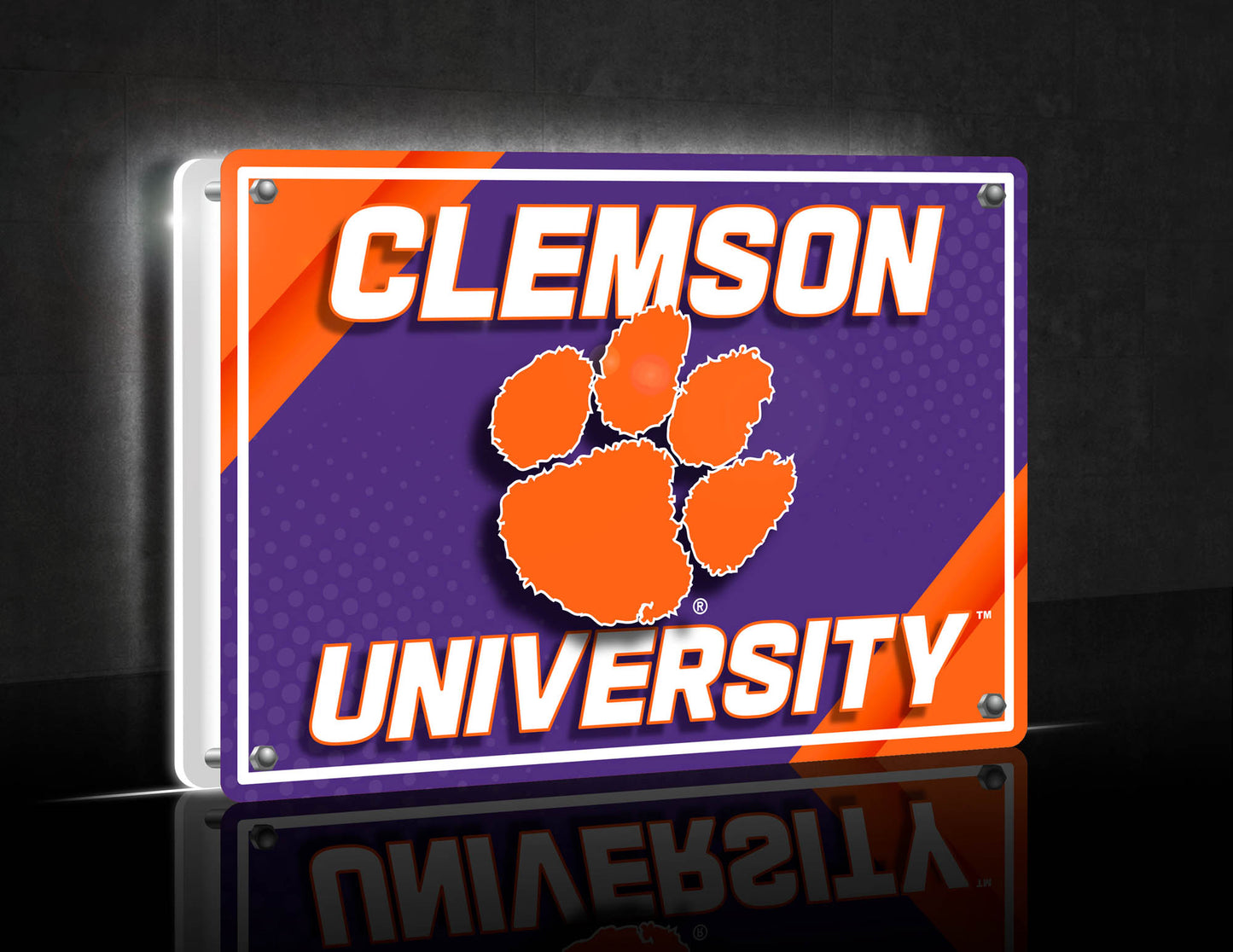 Clemson Tigers LED Rectangle Tabletop Sign