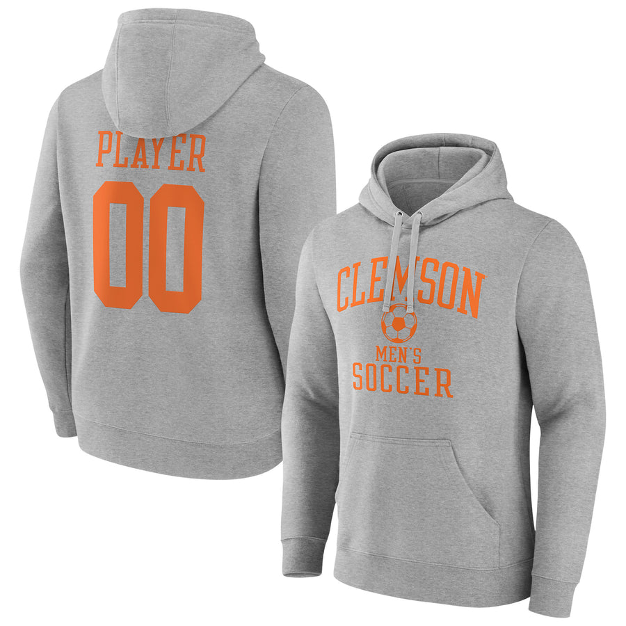 Men's  Gray Clemson Tigers Men's Soccer Pick-A-Player NIL Gameday Tradition Pullover Hoodie