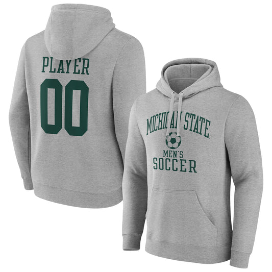 Men's  Gray Michigan State Spartans Men's Soccer Pick-A-Player NIL Gameday Tradition Pullover Hoodie