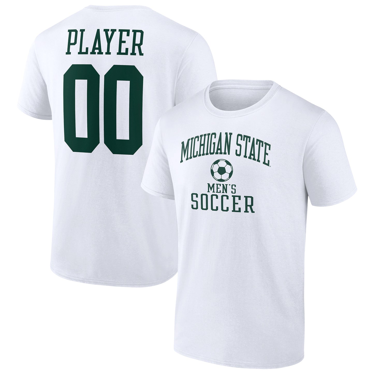 Men's  White Michigan State Spartans Men's Soccer Pick-A-Player NIL Gameday Tradition T-Shirt