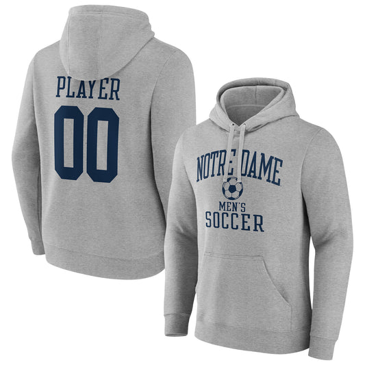 Men's  Gray Notre Dame Fighting Irish Men's Soccer Pick-A-Player NIL Gameday Tradition Pullover Hoodie