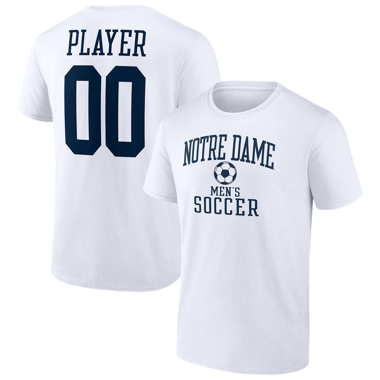 Men's  White Notre Dame Fighting Irish Men's Soccer Pick-A-Player NIL Gameday Tradition T-Shirt