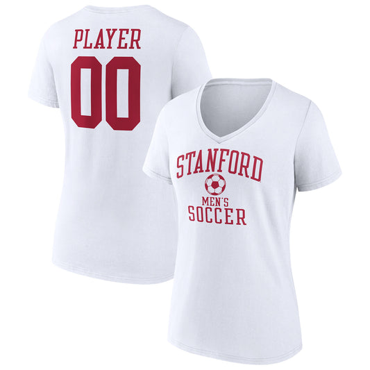 Women's  White Stanford Cardinal Men's Soccer Pick-A-Player NIL Gameday Tradition V-Neck T-Shirt