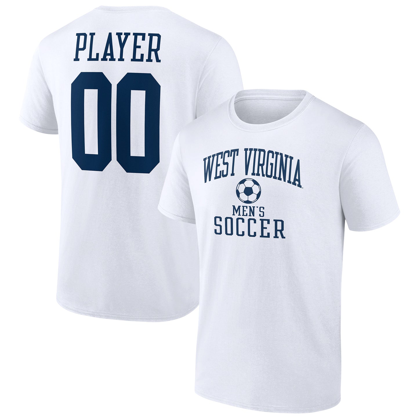 Men's  White West Virginia Mountaineers Men's Soccer Pick-A-Player NIL Gameday Tradition T-Shirt