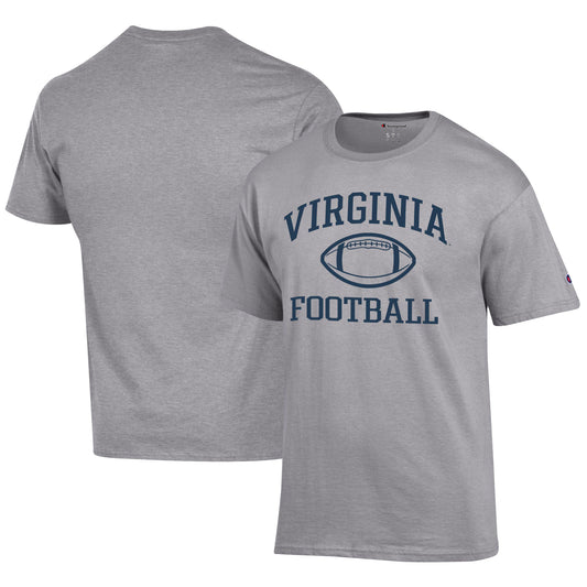 Men's Champion  Gray Virginia Cavaliers Football Jersey T-Shirt