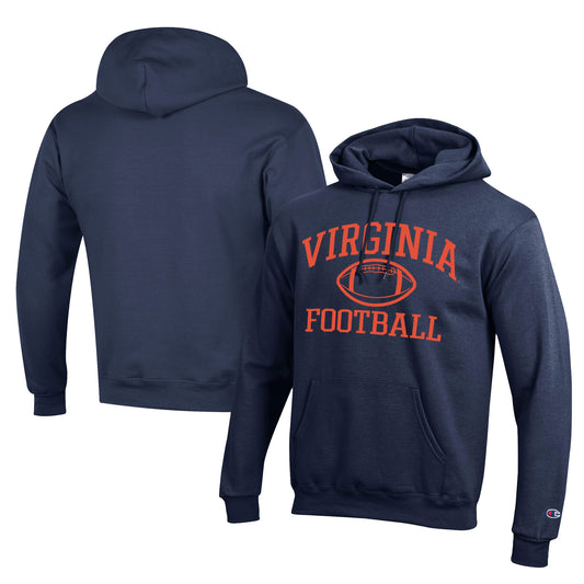 Men's Champion  Navy Virginia Cavaliers Football Eco Powerblend Pullover Hoodie
