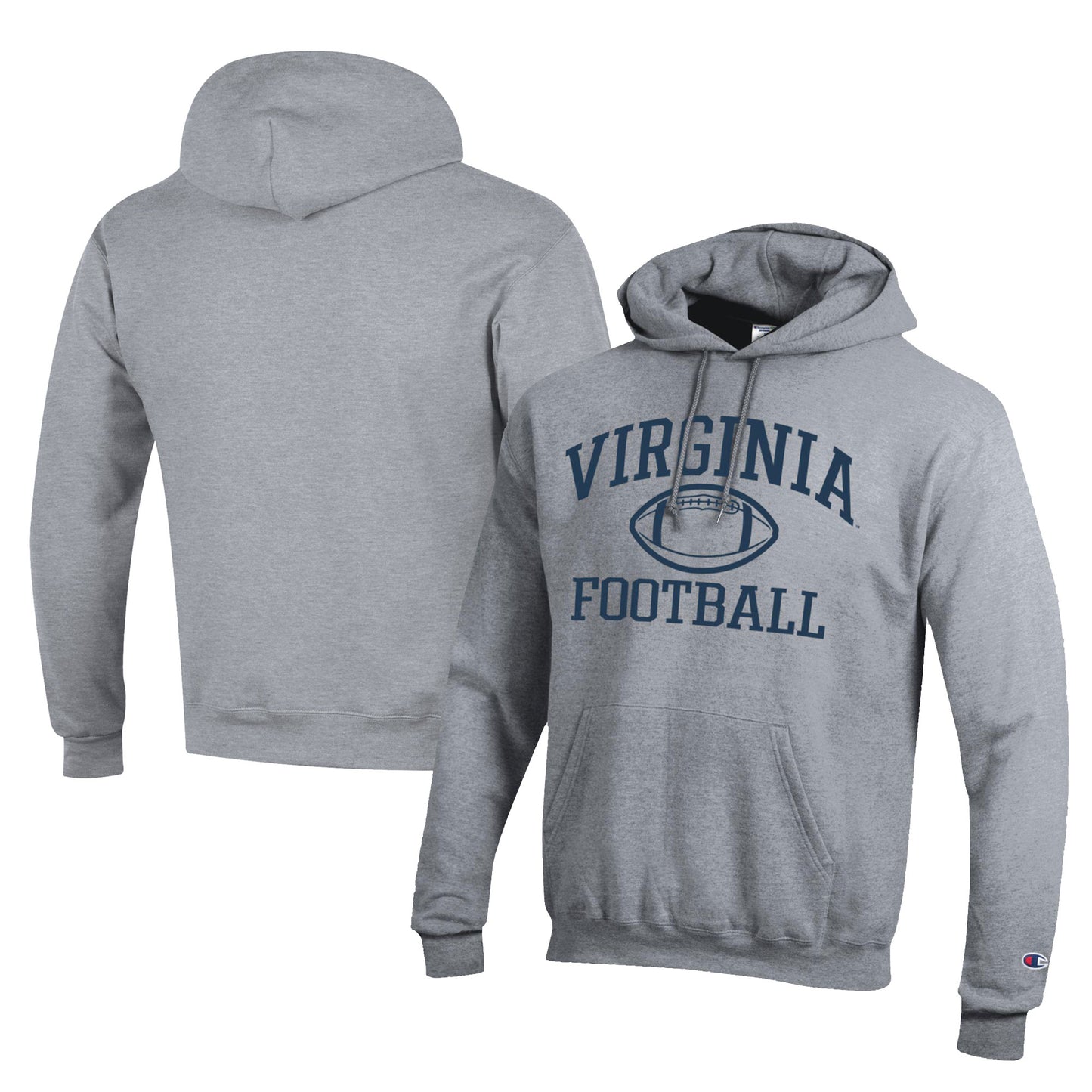 Men's Champion  Gray Virginia Cavaliers Football Eco Powerblend Pullover Hoodie