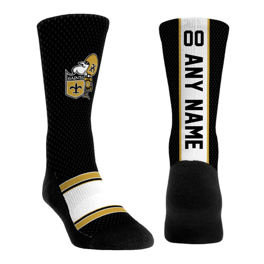 Youth Rock Em Socks  Black New Orleans Saints Throwback Jersey Custom Crew Socks