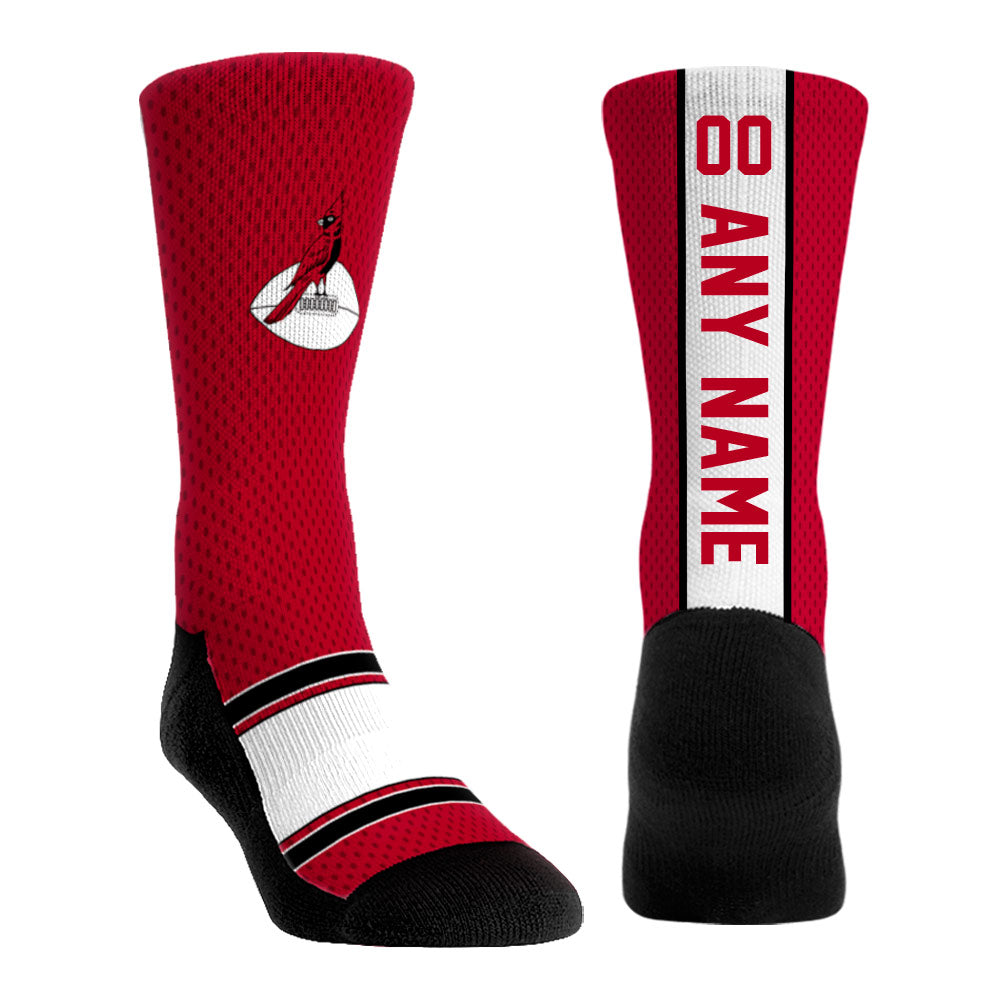 Unisex Rock Em Socks  Cardinal Arizona Cardinals Throwback Jersey Custom Crew Socks