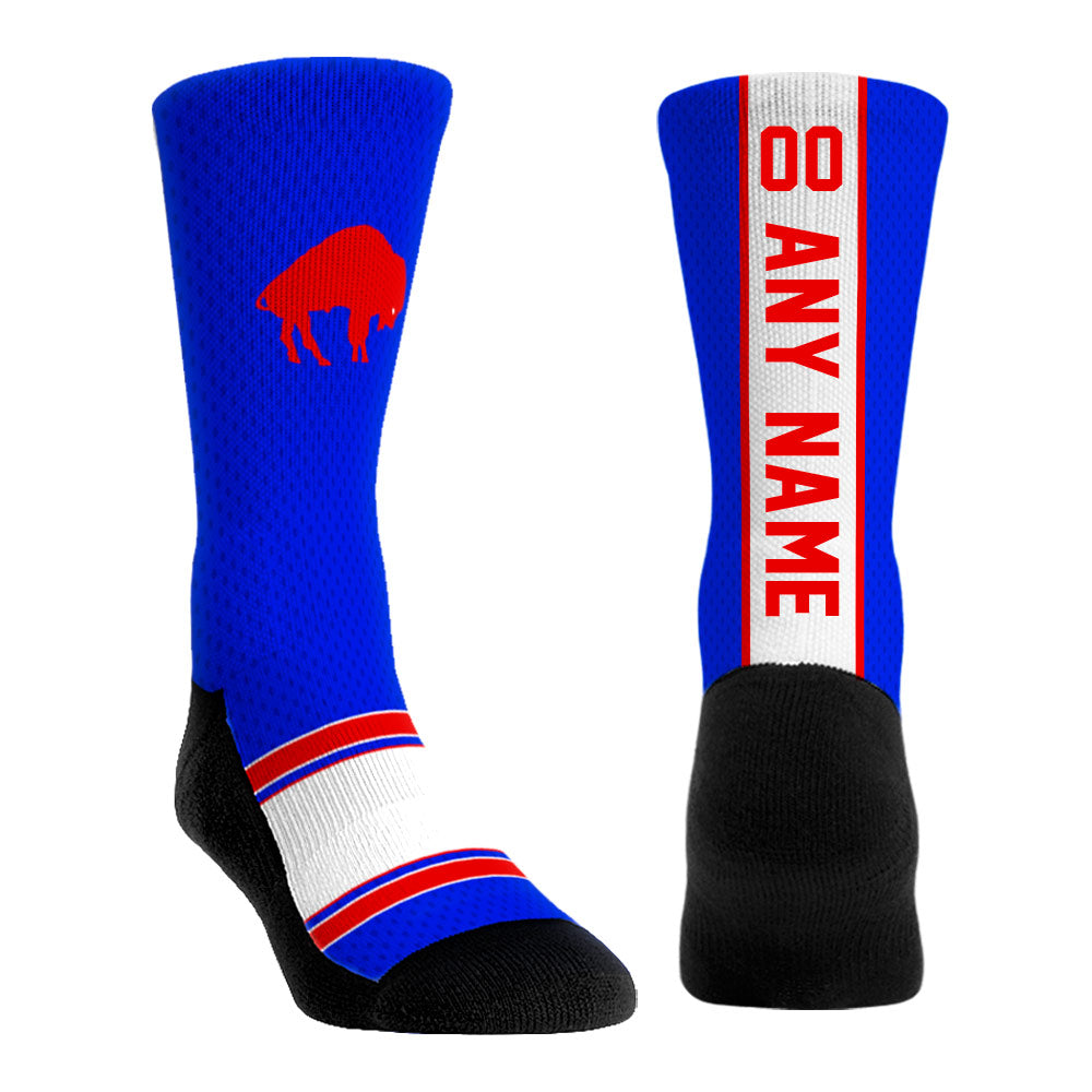 Unisex Rock Em Socks  Royal Buffalo Bills Throwback Jersey Custom Crew Socks