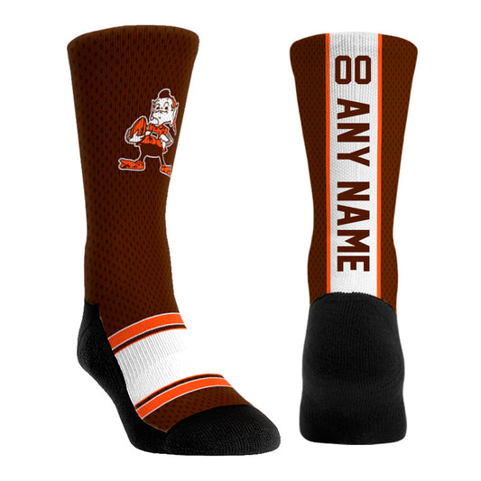 Unisex Rock Em Socks  Brown Cleveland Browns Throwback Jersey Custom Crew Socks