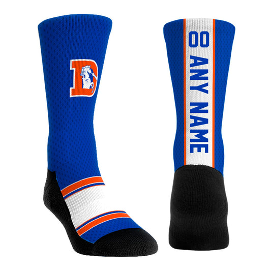 Unisex Rock Em Socks  Royal Denver Broncos Throwback Jersey Custom Crew Socks