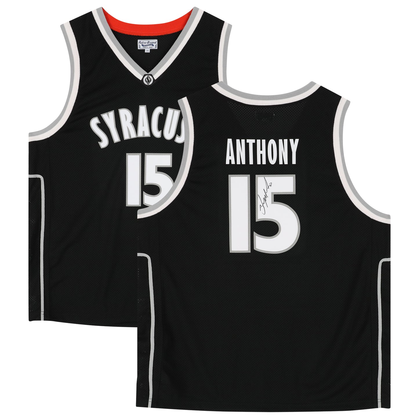 Carmelo Anthony Syracuse Orange Autographed Black Retro Brand Alumni Commemorative Replica Jersey