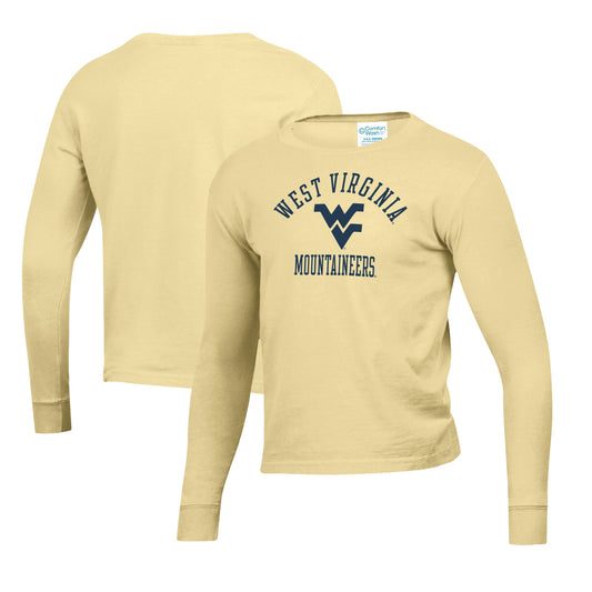 Youth  Gold West Virginia Mountaineers Mascot Comfort Wash Long Sleeve T-Shirt