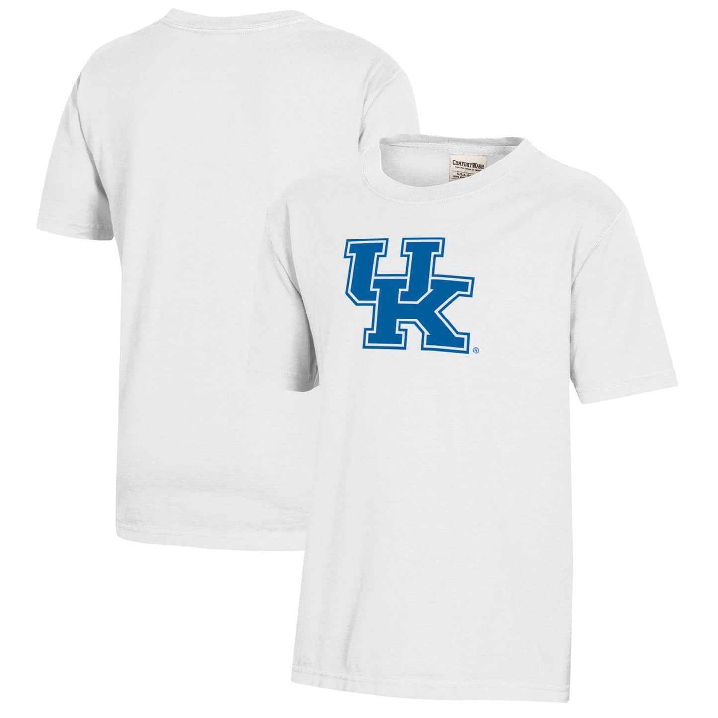 Youth  White Kentucky Wildcats Logo Comfort Wash T-Shirt