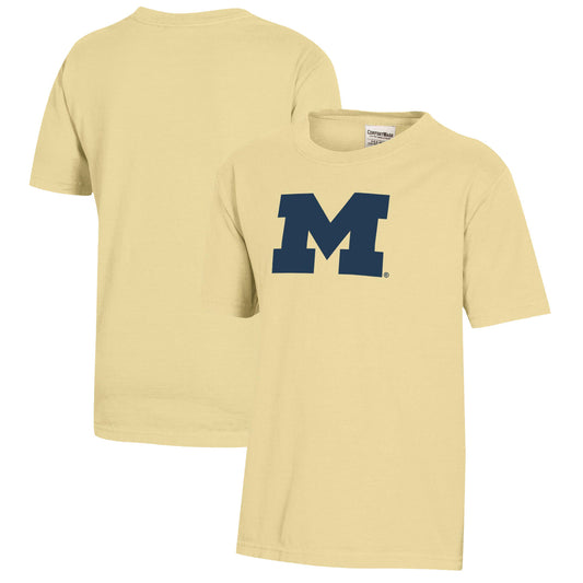 Youth  Maize Michigan Wolverines Logo Comfort Wash T-Shirt