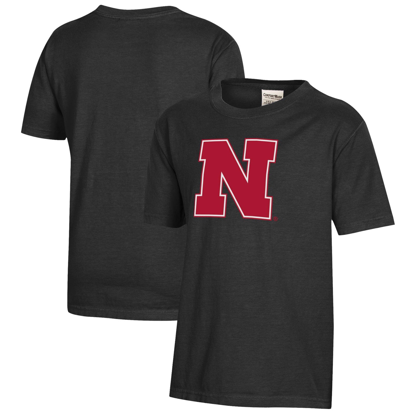 Youth  Black Nebraska Huskers Logo Comfort Wash T-Shirt