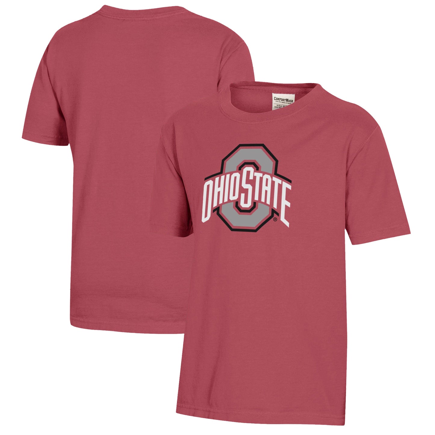 Youth  Scarlet Ohio State Buckeyes Logo Comfort Wash T-Shirt