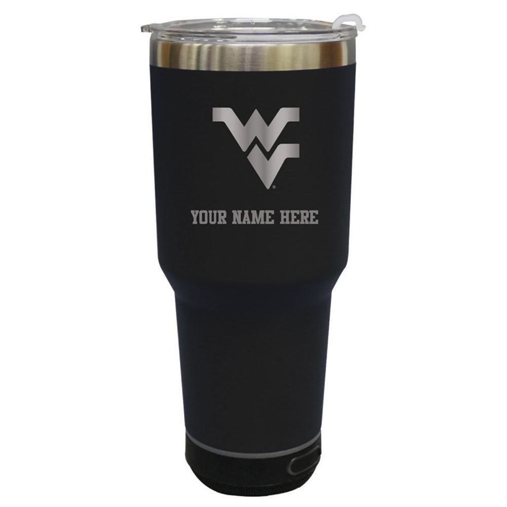 The Memory Company  West Virginia Mountaineers Personalized 30oz. Stainless Steel Bluetooth Tumbler