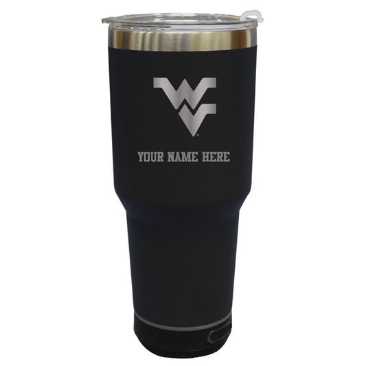 The Memory Company  West Virginia Mountaineers Personalized 30oz. Stainless Steel Bluetooth Tumbler