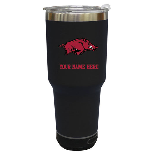 The Memory Company  Arkansas Razorbacks Personalized 30oz. Stainless Steel Bluetooth Tumbler