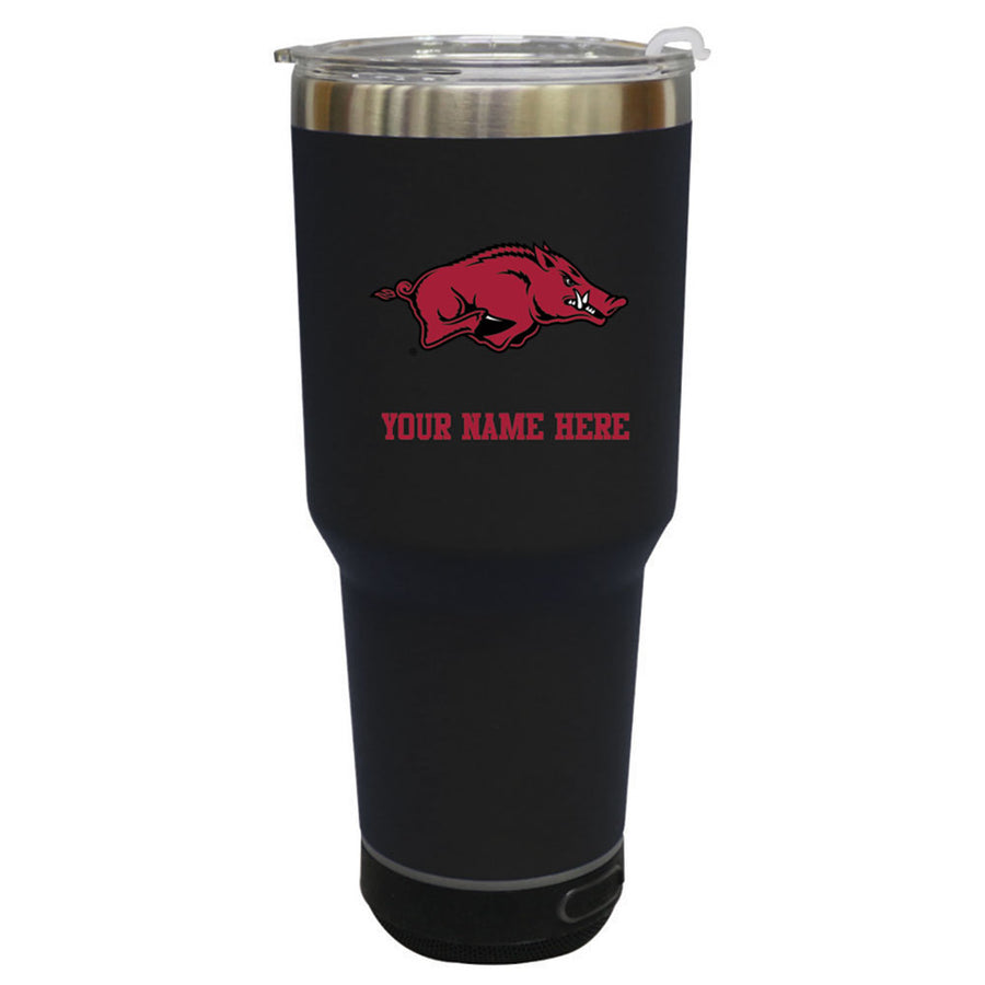 The Memory Company  Arkansas Razorbacks Personalized 30oz. Stainless Steel Bluetooth Tumbler