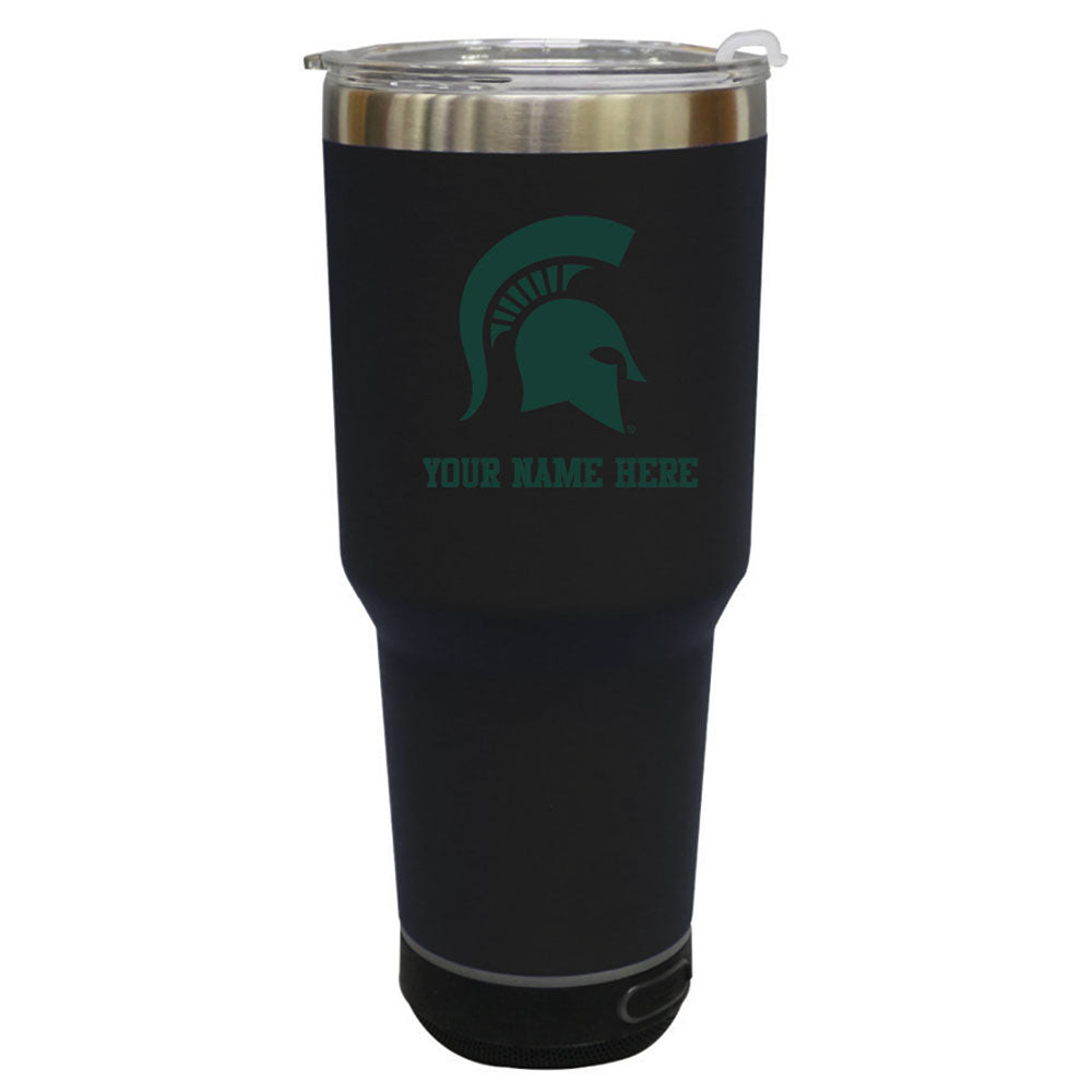 The Memory Company  Michigan State Spartans Personalized 30oz. Stainless Steel Bluetooth Tumbler