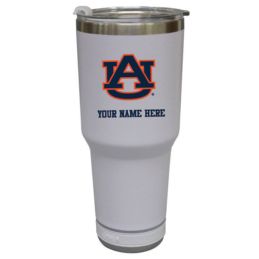 The Memory Company  White Auburn Tigers Personalized 30oz. Stainless Steel Bluetooth Tumbler