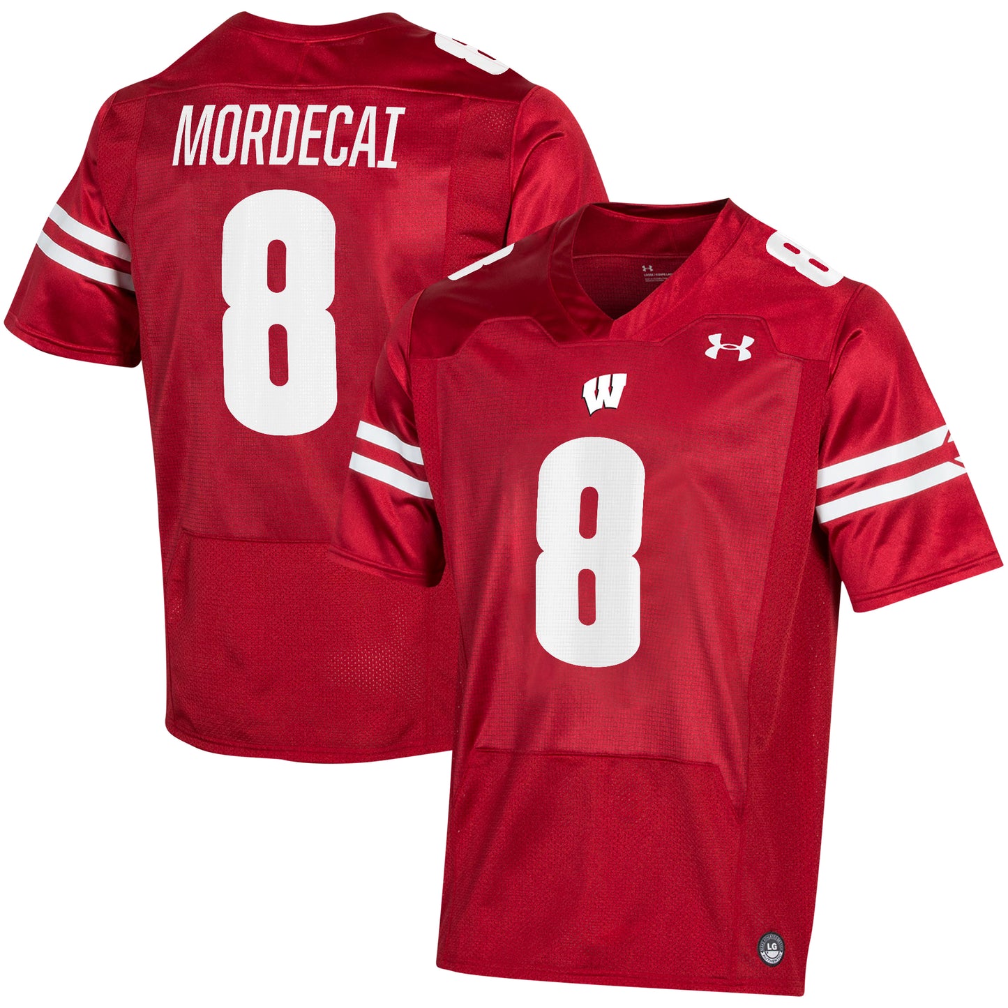 Men's Under Armour Tanner Mordecai Red Wisconsin Badgers Player Game Jersey